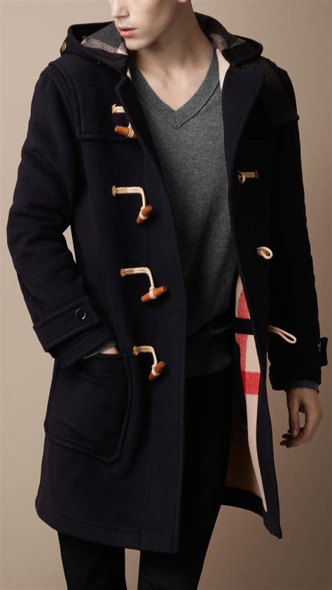 burberry wool coat with hood men|Burberry coats outlet.